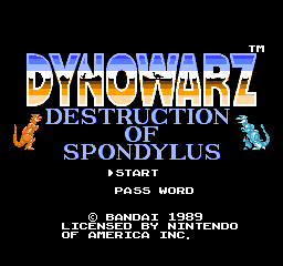 Dynowarz - Destruction of Spondylus Title Screen